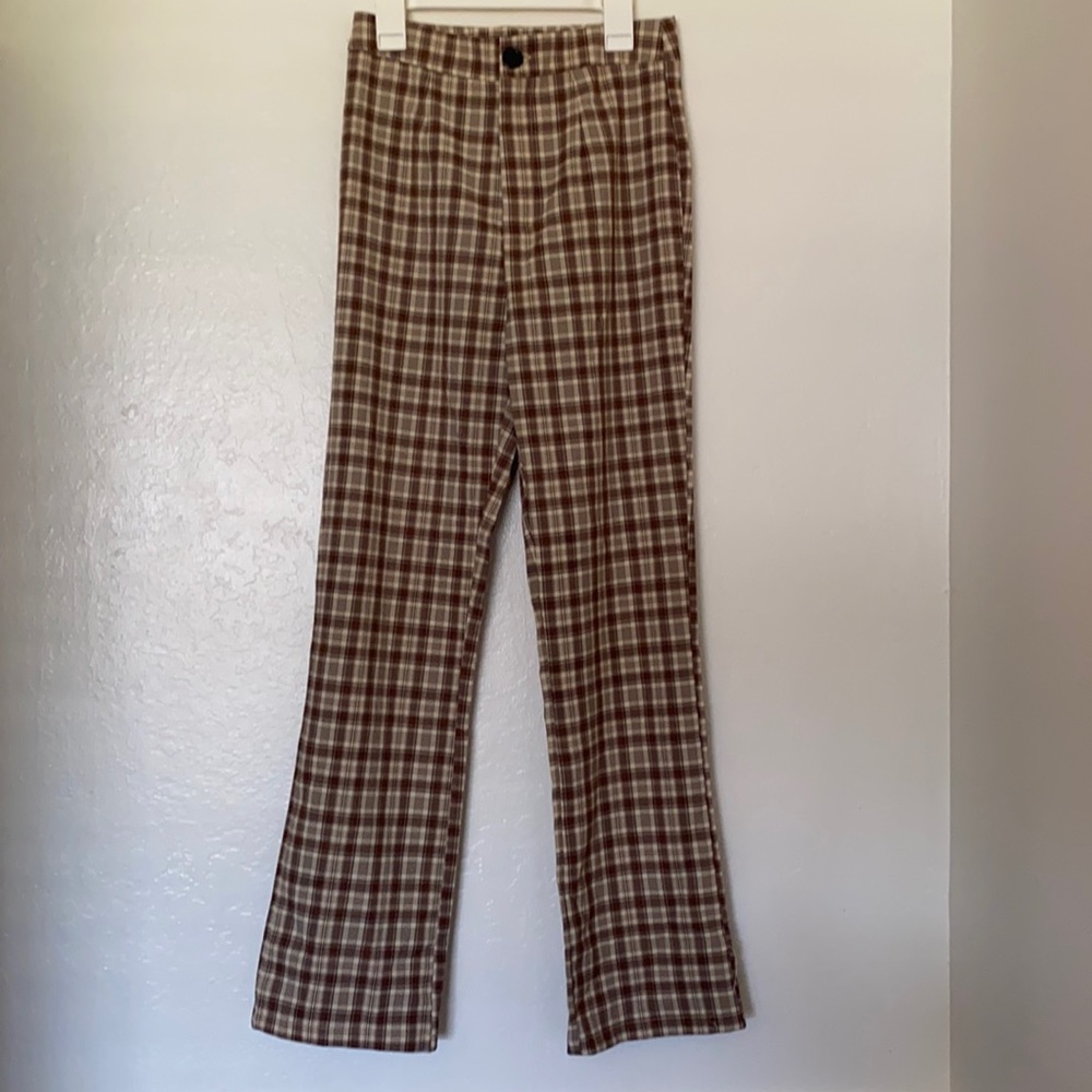 Brand new plaid straight leg pants